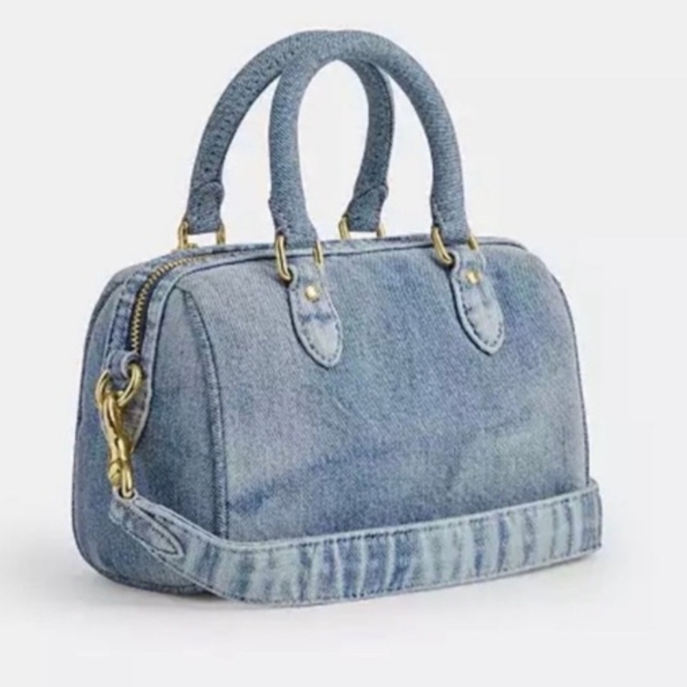 NWT Coach Loved Denim Mini Rowan Crossbody - Blue Denim SAME DAY SHIP - Picture 3 of 12